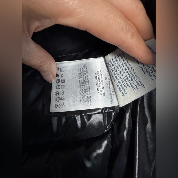 Moncler Fulmarus Fox Fur Trim Chevron Black Puffer Coat Large (3) - Picture 11 of 11